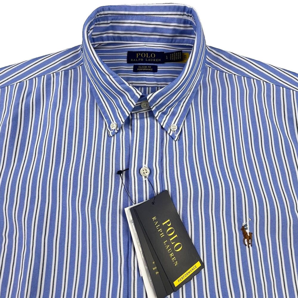 Polo Ralph Lauren Shirt Men L Classic Fit Performance Button Down Oxford NEW